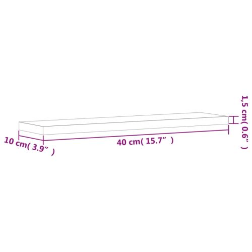 Стенни рафтове 4 бр сив сонома 40x10x1,5 см инженерно дърво