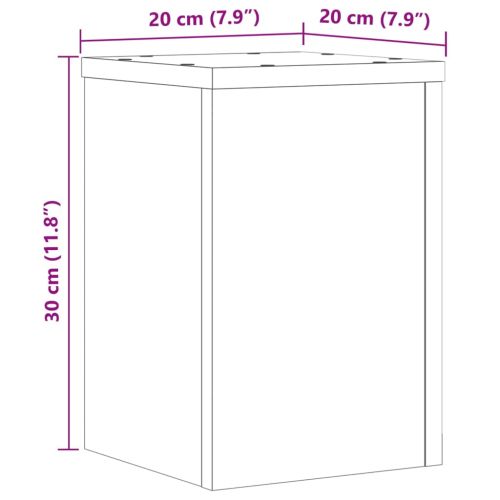 Стойки за растения 2 бр сив сонома 20x20x30 см инженерно дърво