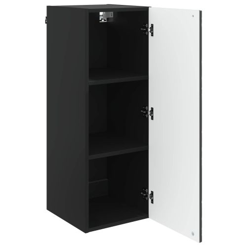 Стенно шкафче Черно 33 x 34,5 x 90 см Инженерна дървесина