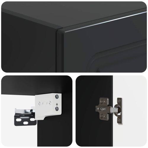 Стенно шкафче Черно 33 x 34,5 x 90 см Инженерна дървесина