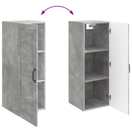 Стенно шкафче Бетонно сиво 33 x 34,5 x 90 см