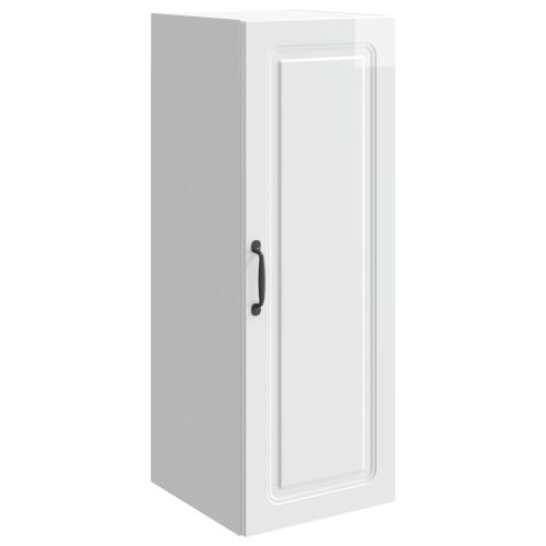 Стенно шкафче Бял гланц 33 x 34,5 x 90 см Инженерна дървесина