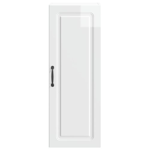 Стенно шкафче Бял гланц 33 x 34,5 x 90 см Инженерна дървесина