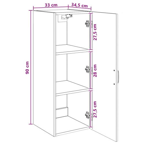 Стенно шкафче Дъб артизан 33 x 34,5 x 90 см Инженерна дървесина
