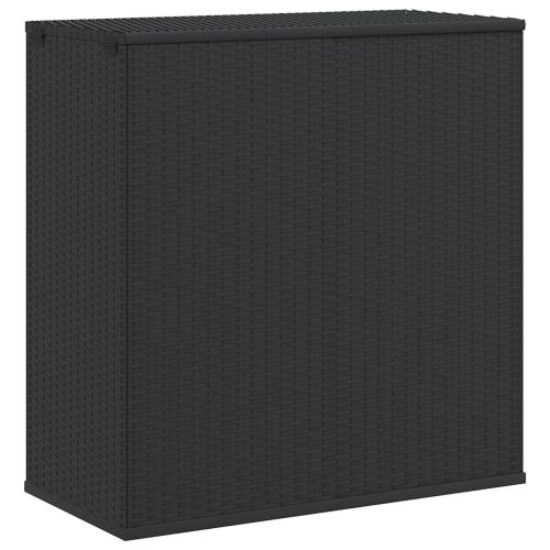 Кутия за градински възглавници PE ратан 100x49x103,5 см черна