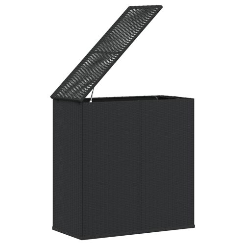 Кутия за градински възглавници PE ратан 100x49x103,5 см черна