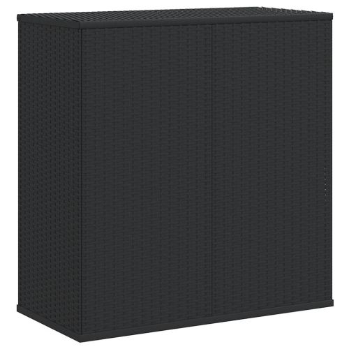 Кутия за градински възглавници PE ратан 100x49x103,5 см черна