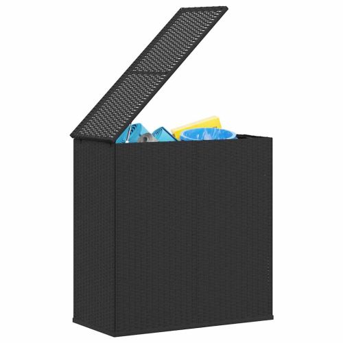 Кутия за градински възглавници PE ратан 100x49x103,5 см черна