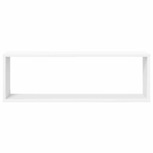 Стенни кубични рафтове 4 бр, бели, 80x15x26,5см инженерно дърво