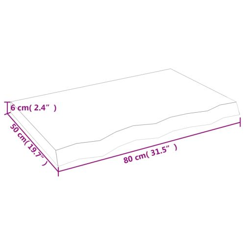 Плот за баня тъмнокафяв 80x50x(2-6) см обработено масивно дърво