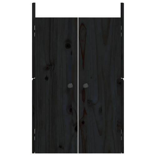 Кухненски вратички за открито, MEPPEL, черни, 50x9x82 см, бор масив