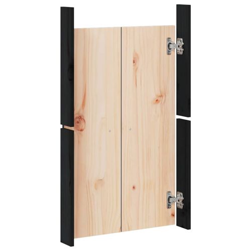 Кухненски вратички за открито, MEPPEL, черни, 50x9x82 см, бор масив