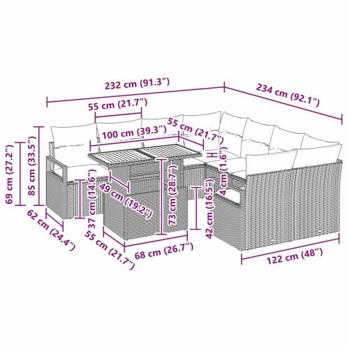 Комплект за хранене в градината 9 pcs Черен и кафяв