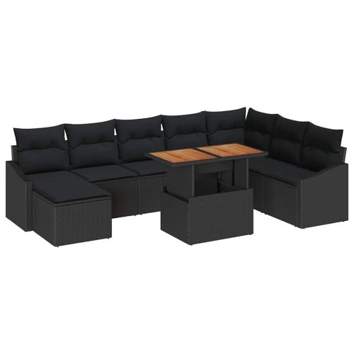 Комплект за хранене в градината 9 pcs Черен и кафяв
