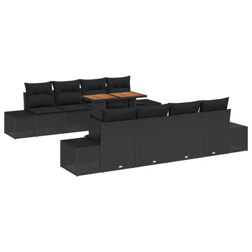 Комплект за хранене в градината 9 pcs Черен и кафяв