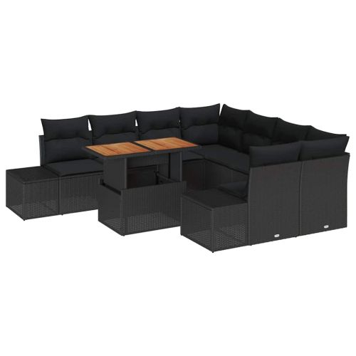 Комплект за хранене в градината 9 pcs Черен и кафяв