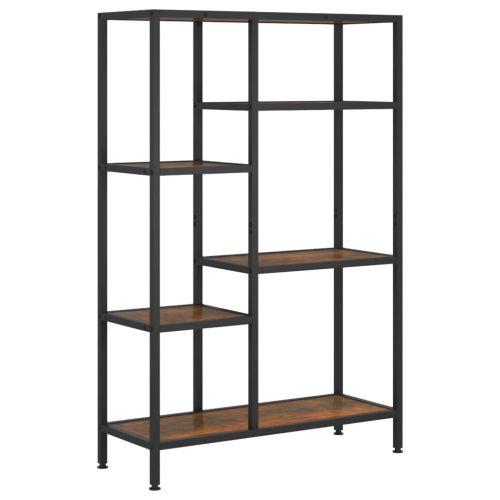 Етажерка за книги 80x30x120 см стомана и инженерно дърво