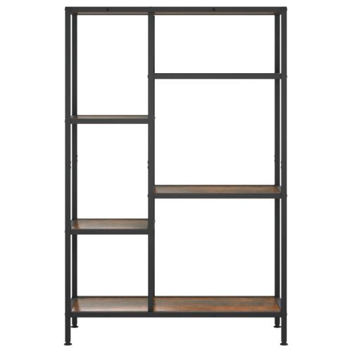 Етажерка за книги 80x30x120 см стомана и инженерно дърво