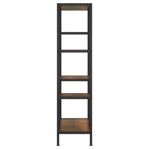 Етажерка за книги 80x30x120 см стомана и инженерно дърво