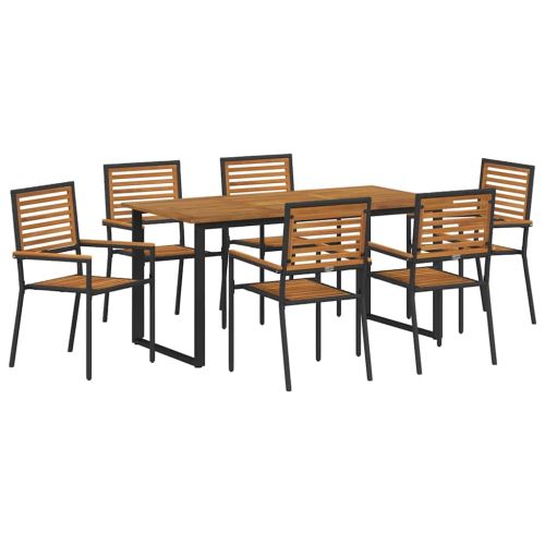Комплект за хранене в градината 7 pcs Черно