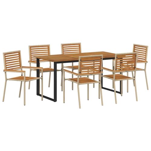 Комплект за хранене в градината 7 pcs Бежово