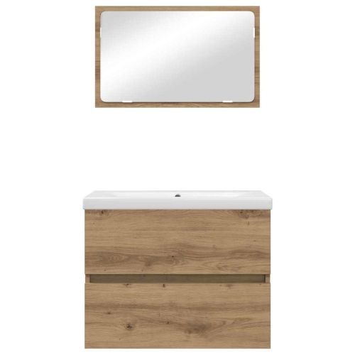 Комплект мебели за баня 3 бр. Дъб 61 x 39 x 45 см