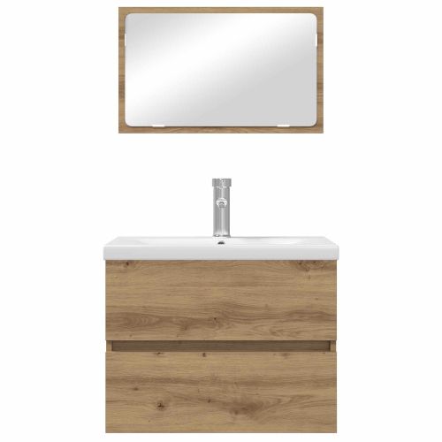 Комплект мебели за баня 3 бр. Дъб 61 x 39 x 45 см
