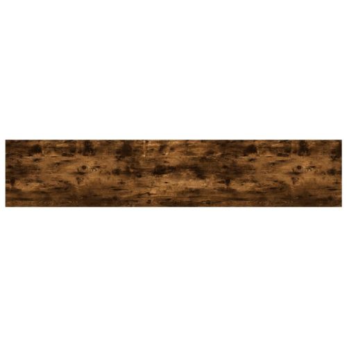 Стенни рафтове 4 бр опушен дъб 100x20x1,5 см инженерно дърво