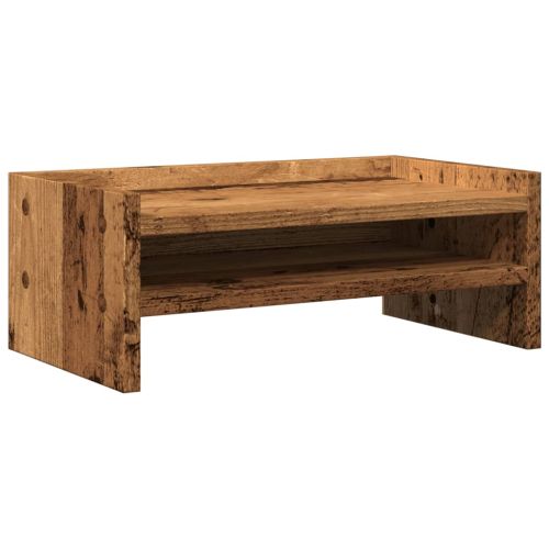 Поставка за монитор, старо дърво, 42x24x16 см, инженерно дърво