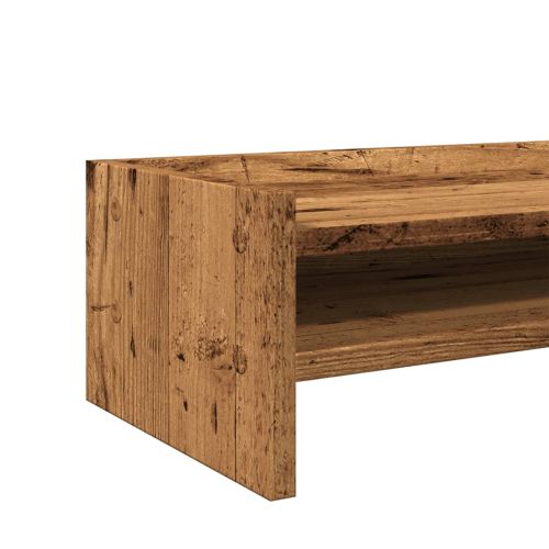 Поставка за монитор, старо дърво, 42x24x16 см, инженерно дърво