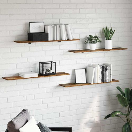 Етажерка Борд 4 pcs Кафяво 100 x 20 x 1,5 cm Инженерно дърво