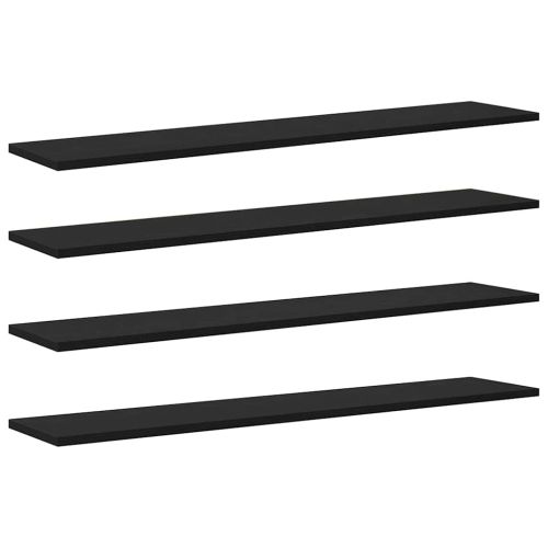 Етажерка Борд 4 pcs Черен 100 x 20 x 1,5 cm Инженерно дърво