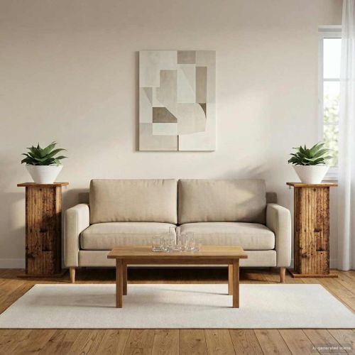 Стойка за растения 2 pcs Старо дърво 30,5 x 30 x 60,5 см