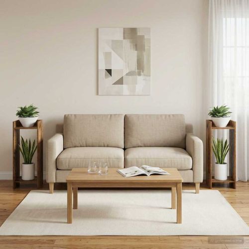Стойка за растения с рафт 2 pcs Старо дърво 30 x 30 x 80 cm