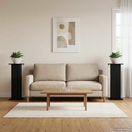 Стойка за растения 2 pcs Черно 30,5 x 30 x 80,5 см