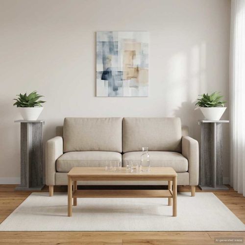 Стойка за растения 2 pcs Сиво Сонома 25 x 25,5 x 60,5 см