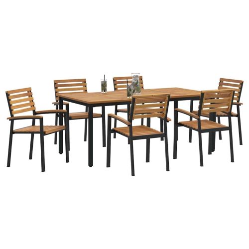 Комплект за хранене в градината 7 pcs Черно