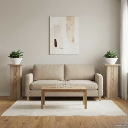 Стойка за растения 2 pcs Дъб сонома 30,5 x 30 x 60,5 см