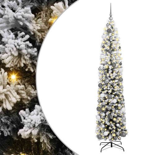 С изкуствено коледно дърво с 300 LED светодиода Зелен 210 cm