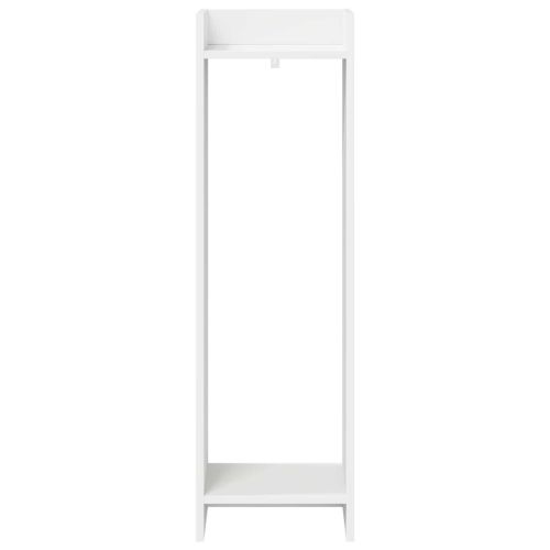 Стойка за растения с рафт Бял 30 x 30 x 100 см