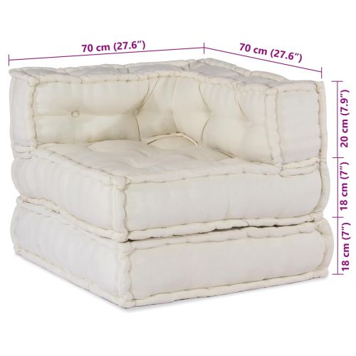 Модулен диван 2 pcs Кремаво 140 x 70 x 56 см Текстил