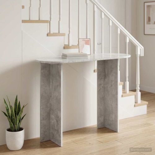 Конзолна маса със съхранение Бетонно сиво 100 x 39,5 x 75 см
