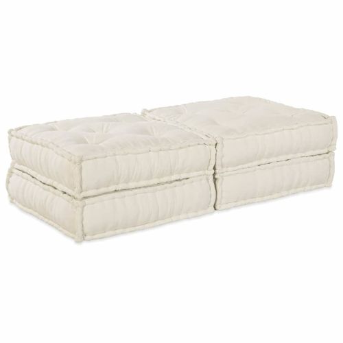 Модулен диван 2 pcs Кремаво 140 x 70 x 36 см Текстил