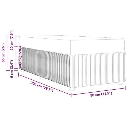 Рамка за легло с матрак Тъмен сив 80 x 200 cm текстил