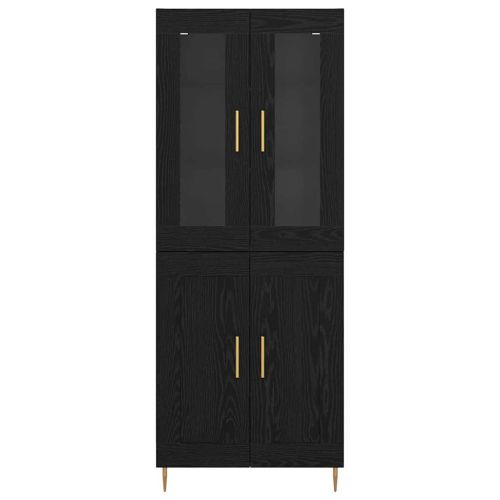 Висок шкаф 2 pcs Черния дъб Инженерно дърво