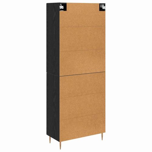 Висок шкаф 2 pcs Черния дъб Инженерно дърво