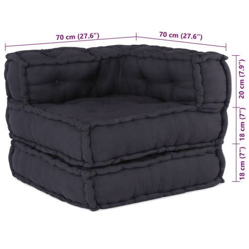 Модулен диван 2 pcs Антрацит 140 x 70 x 56 см Текстил