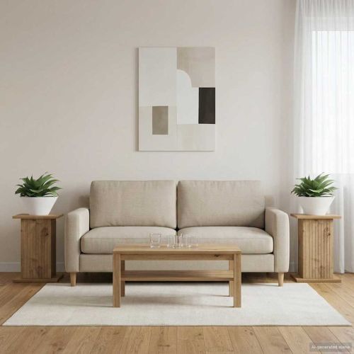 Стойка за растения 2 pcs Дъб артизан 30,5 x 30 x 43 см