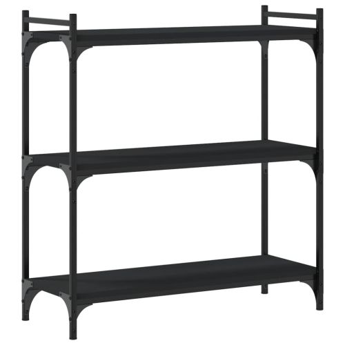 Библиотека 3 рафта черна 80x30x86 см инженерно дърво