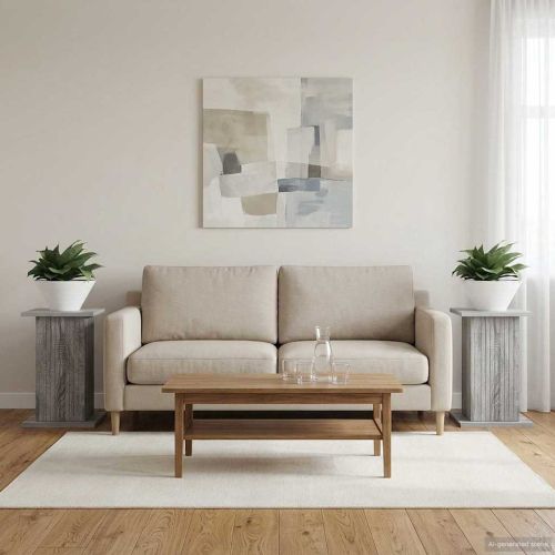 Стойка за растения 2 pcs Сива сонома 30,5 x 30 x 43 см